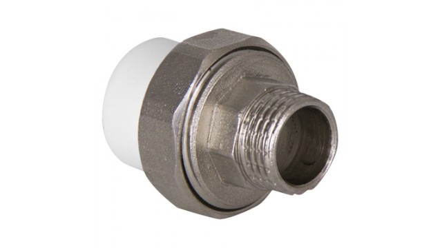 Муфта разъёмная нар.р. 20*1" O-ring, Tebo, белая