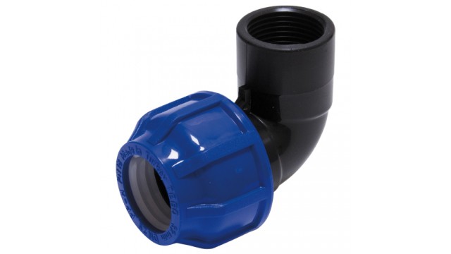 Отвод ПНД компрессионный вн.р., 75*2 1/2", Tebo