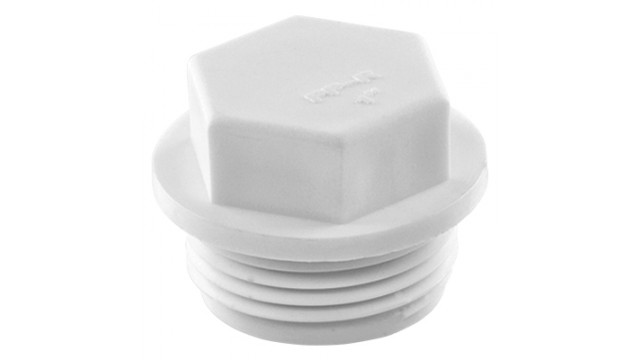 Пробка ПП с резьбой, 1/2", Tebo, белая