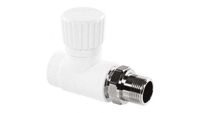 Вентиль ПП для радиатора прямой 20х1/2", Tebo, белый