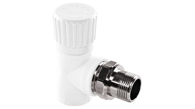 Вентиль ПП для радиатора угловой 20х1/2", Tebo, белый