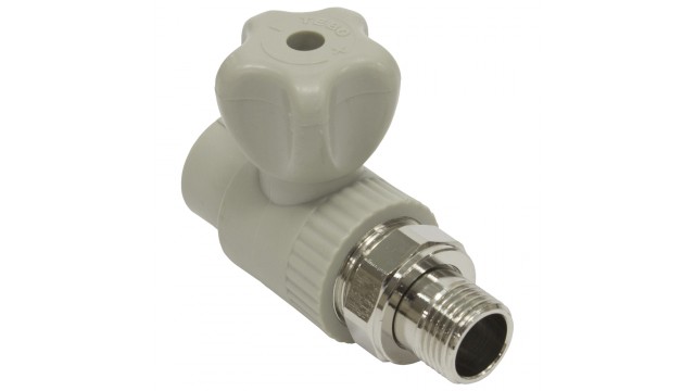 Кран шаровой радиаторный прямой, 20х1/2", Tebo, белый